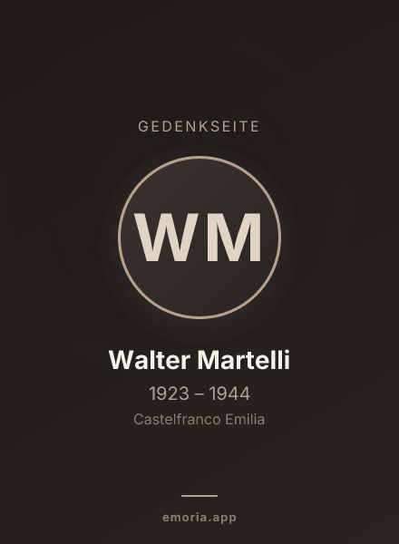 Gedenkportrait von Walter Martelli