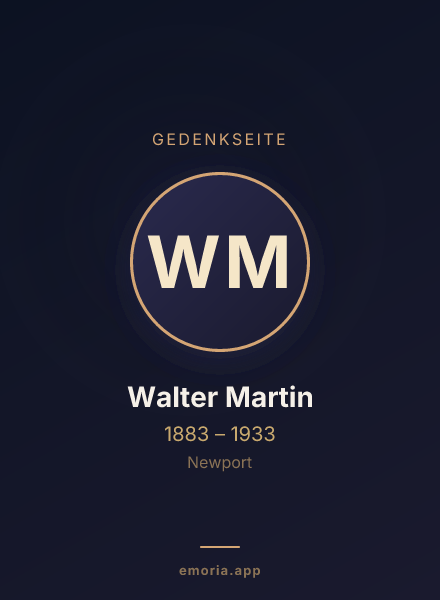 Gedenkportrait von Walter Martin