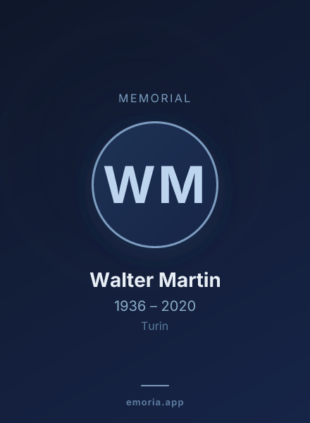 Memorial portrait of Walter Martin