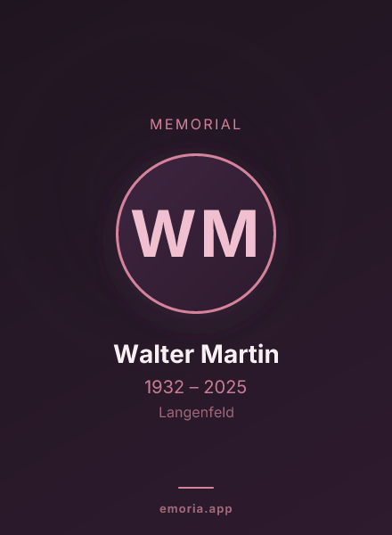 Memorial portrait of Walter Martin