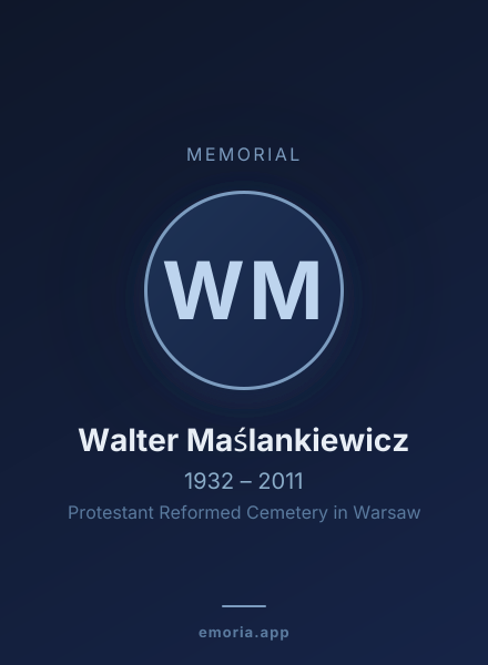 Memorial portrait of Walter Maślankiewicz