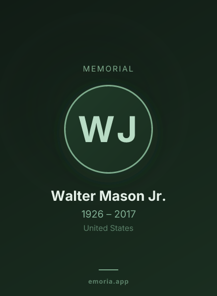 Memorial portrait of Walter Mason Jr.