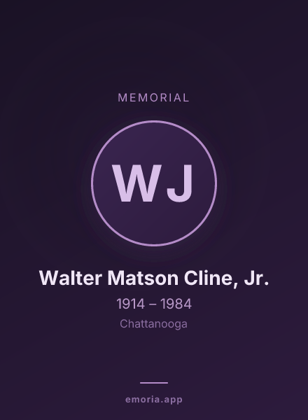 Memorial portrait of Walter Matson Cline, Jr.