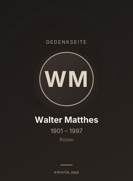 Gedenkportrait von Walter Matthes