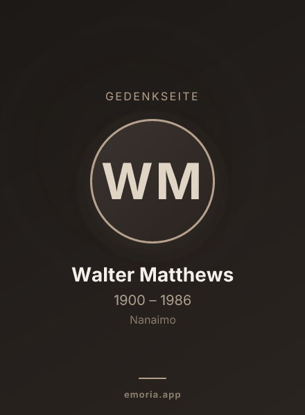 Gedenkportrait von Walter Matthews