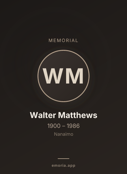 Memorial portrait of Walter Matthews