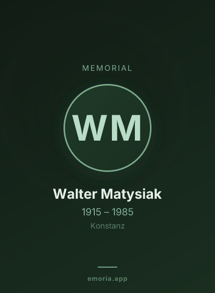 Memorial portrait of Walter Matysiak