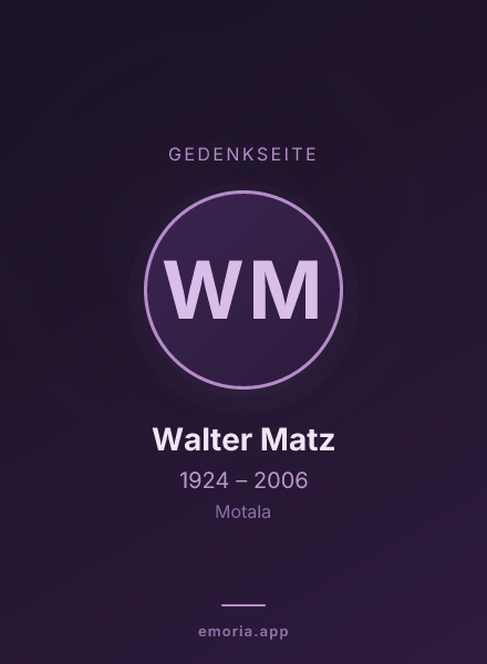 Gedenkportrait von Walter Matz