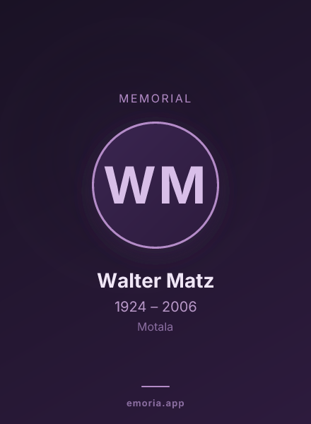 Memorial portrait of Walter Matz