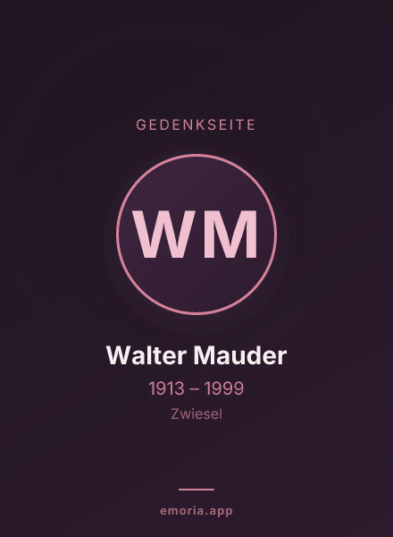 Gedenkportrait von Walter Mauder