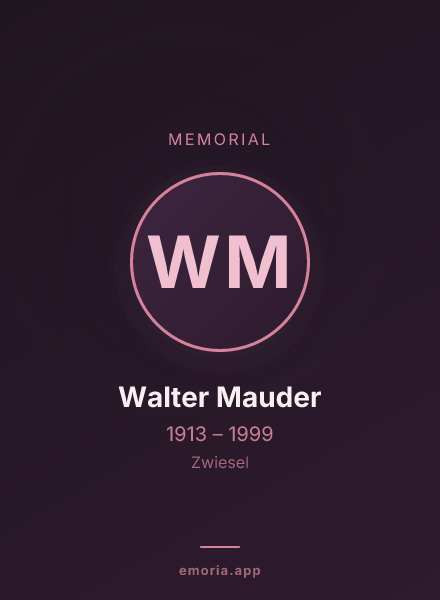 Memorial portrait of Walter Mauder