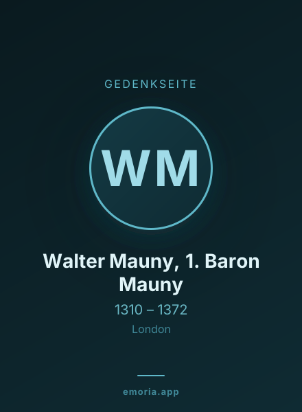 Gedenkportrait von Walter Mauny, 1. Baron Mauny