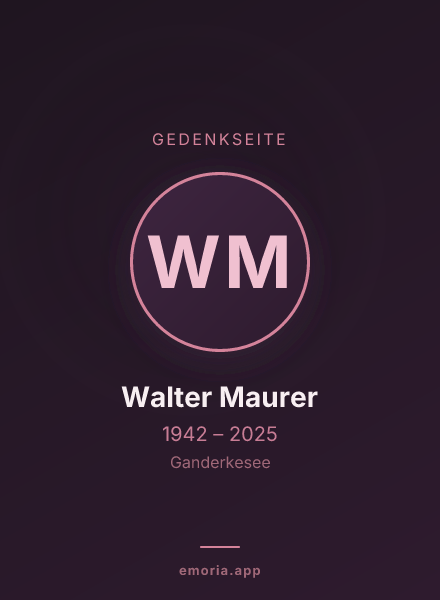 Gedenkportrait von Walter Maurer
