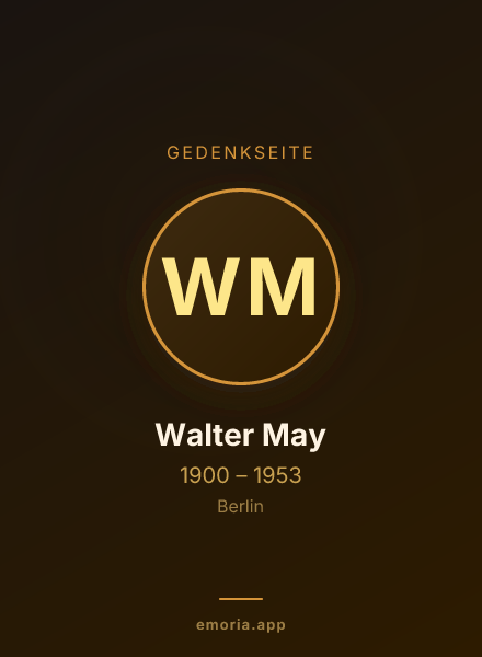 Gedenkportrait von Walter May