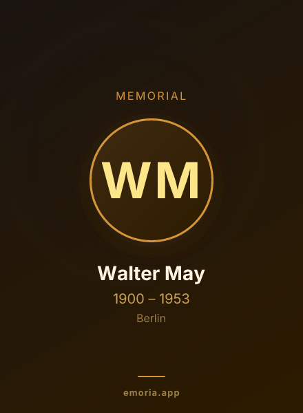 Memorial portrait of Walter May