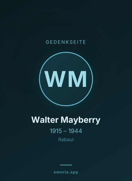 Gedenkportrait von Walter Mayberry