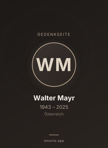 Gedenkportrait von Walter Mayr