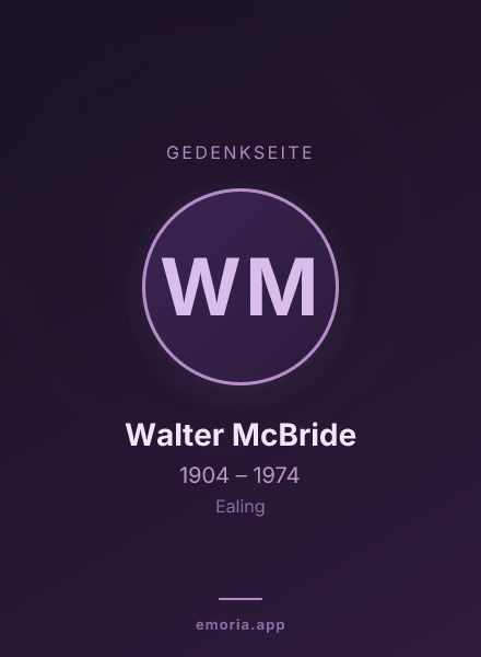 Gedenkportrait von Walter McBride