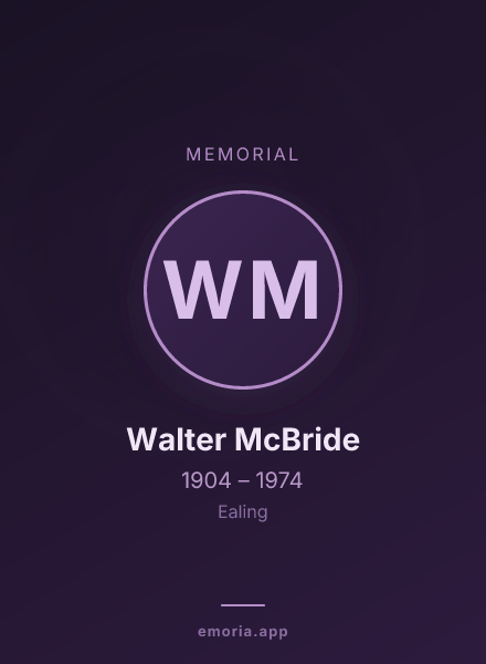 Memorial portrait of Walter McBride