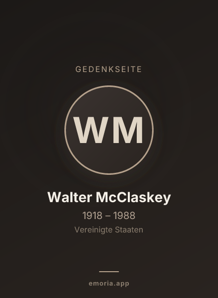 Gedenkportrait von Walter McClaskey