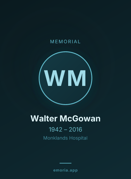 Memorial portrait of Walter McGowan