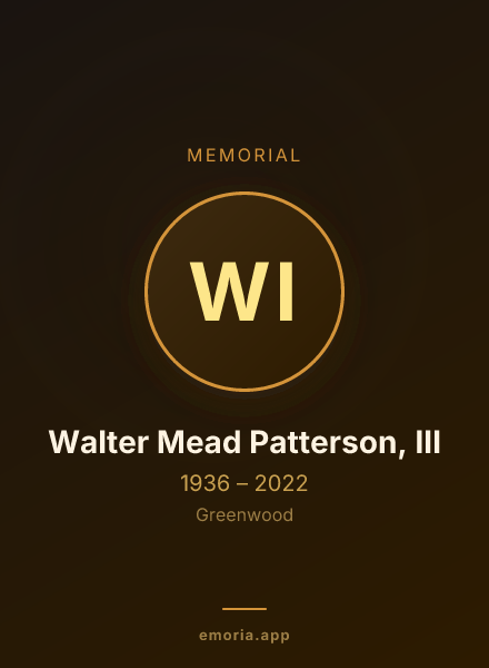Memorial portrait of Walter Mead Patterson, III