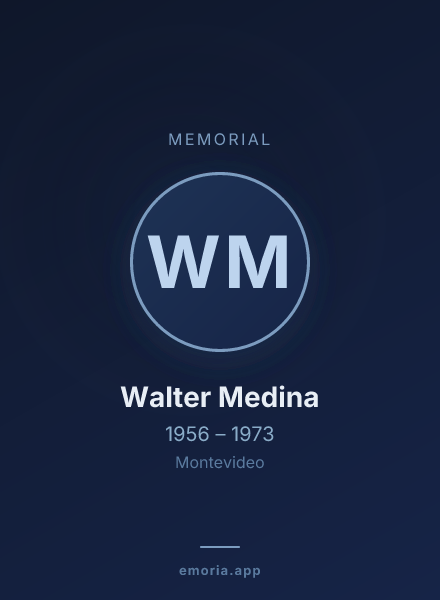 Memorial portrait of Walter Medina