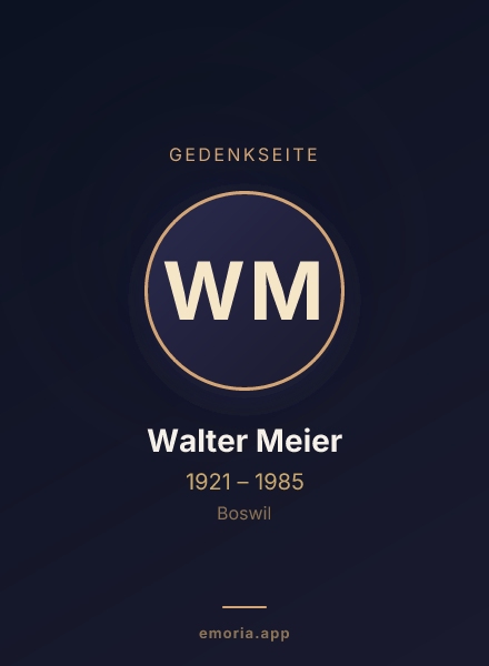 Gedenkportrait von Walter Meier