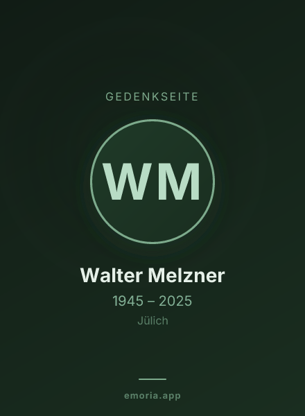 Gedenkportrait von Walter Melzner