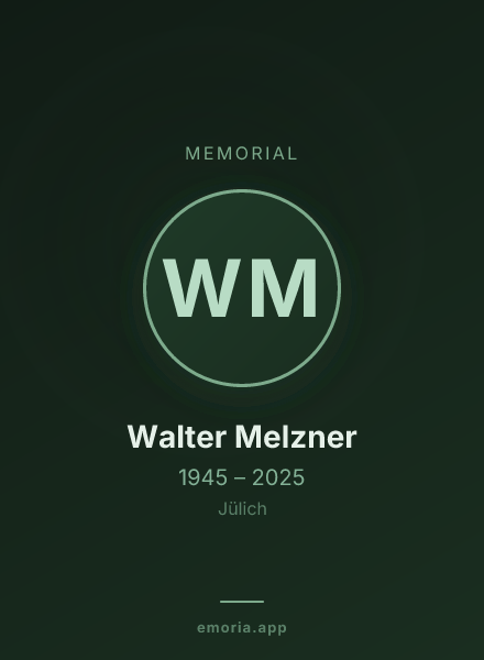 Memorial portrait of Walter Melzner
