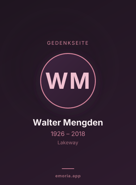 Gedenkportrait von Walter Mengden