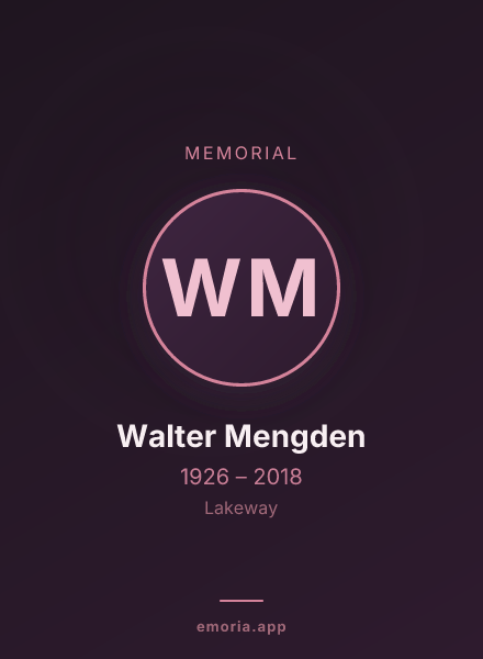 Memorial portrait of Walter Mengden