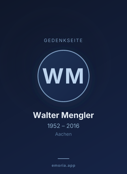 Gedenkportrait von Walter Mengler