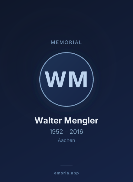 Memorial portrait of Walter Mengler