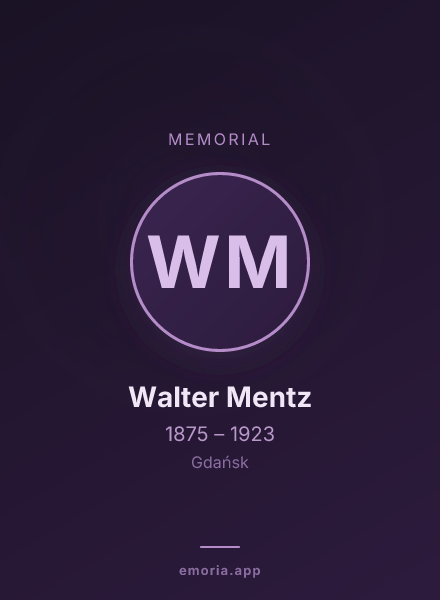 Memorial portrait of Walter Mentz