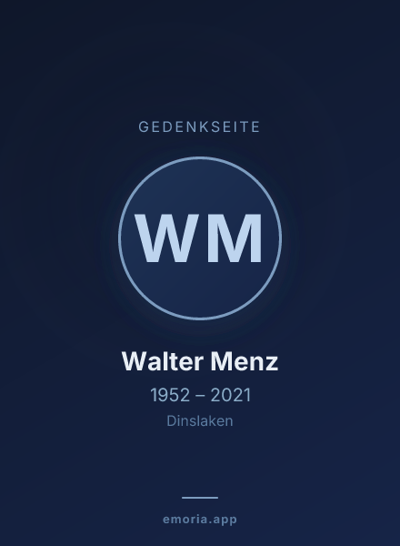 Gedenkportrait von Walter Menz
