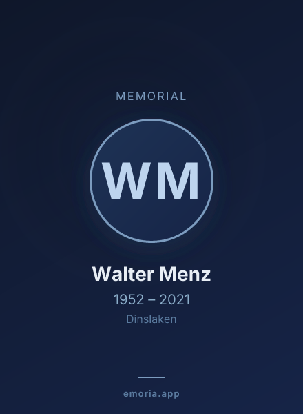 Memorial portrait of Walter Menz