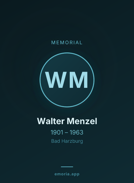 Memorial portrait of Walter Menzel