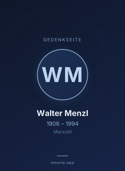 Gedenkportrait von Walter Menzl