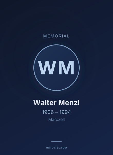 Memorial portrait of Walter Menzl