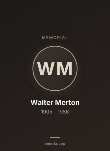 Memorial portrait of Walter Merton