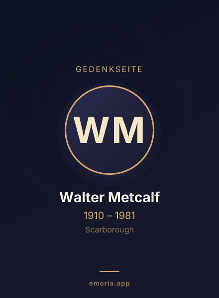 Gedenkportrait von Walter Metcalf