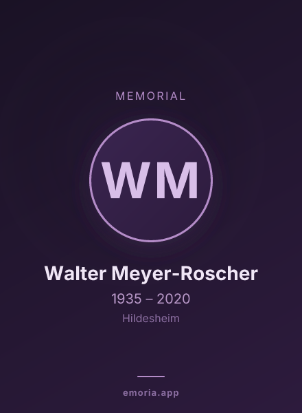 Memorial portrait of Walter Meyer-Roscher