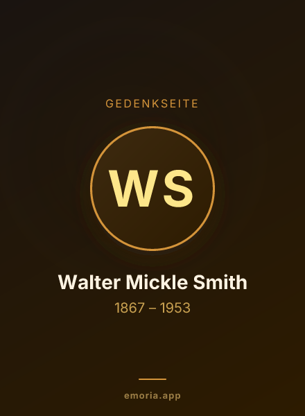 Gedenkportrait von Walter Mickle Smith