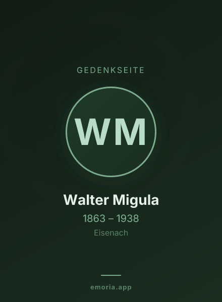 Gedenkportrait von Walter Migula