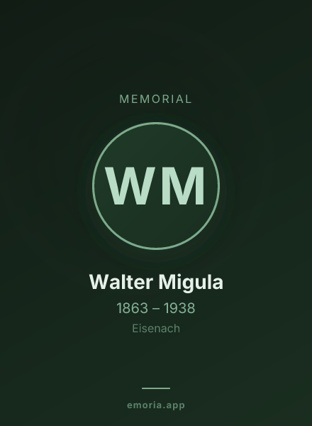 Memorial portrait of Walter Migula