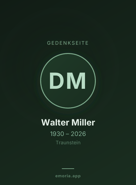 Gedenkportrait von Dr. Walter Miller