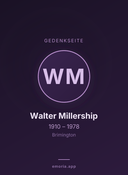 Gedenkportrait von Walter Millership