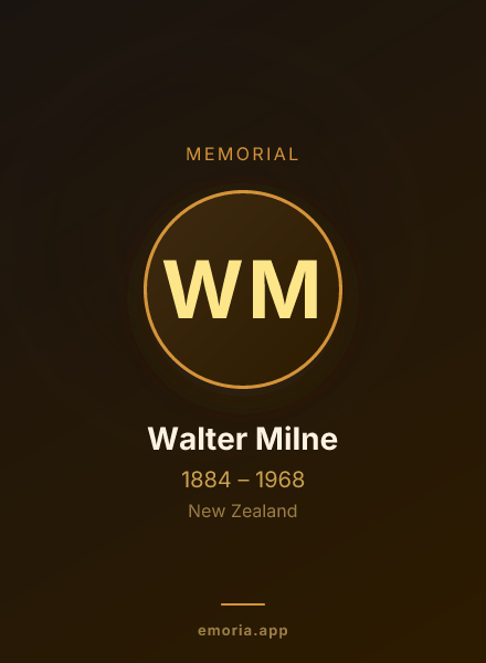 Memorial portrait of Walter Milne