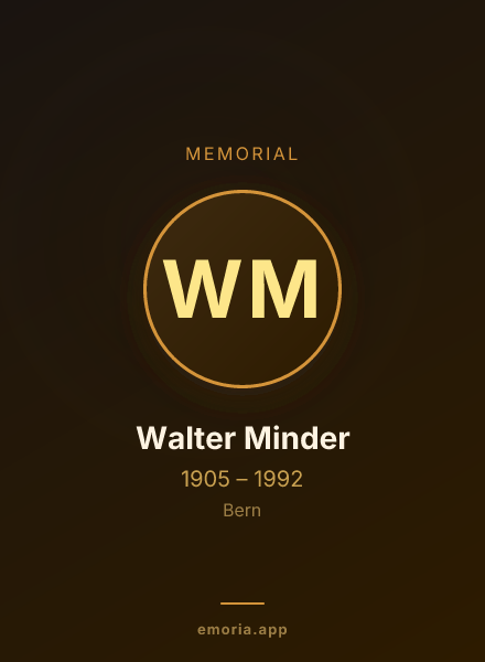 Memorial portrait of Walter Minder